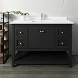 Fresca Manchester 48 Black Traditional Bathroom Cabinet W/ Top & Sink
