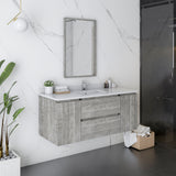 Fresca Formosa 48 Wall Hung Modern Bathroom Cabinet W/ Top & Sink In Ash