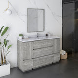 Fresca Formosa 54 Floor Standing Modern Bathroom Cabinet W/ Top & Sink In Ash