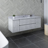 Fresca Formosa 60 Wall Hung Single Sink Modern Bathroom Cabinet W/ Top & Sink In Rustic White