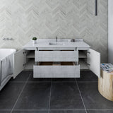 Fresca Formosa 60 Wall Hung Single Sink Modern Bathroom Cabinet W/ Top & Sink In Rustic White