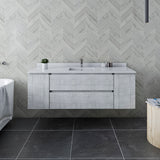 Fresca Formosa 59 Wall Hung Single Sink Modern Bathroom Cabinet In Rustic White