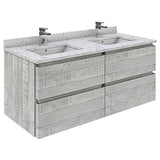 Fresca Formosa 48 Wall Hung Double Sink Modern Bathroom Cabinet W/ Top & Sinks In Ash