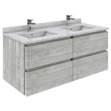 Fresca Formosa 48 Wall Hung Double Sink Modern Bathroom Cabinet W/ Top & Sinks In Ash