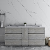 Fresca Formosa 70 Floor Standing Double Sink Modern Bathroom Cabinet In Ash