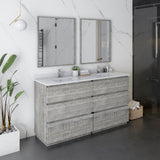 Fresca Formosa 60 Floor Standing Double Sink Modern Bathroom Cabinet W/ Top & Sinks In Ash