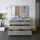 Fresca Formosa 60 Floor Standing Double Sink Modern Bathroom Cabinet W/ Top & Sinks In Ash
