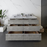Fresca Formosa 58 Floor Standing Double Sink Modern Bathroom Cabinet In Ash