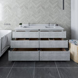 Fresca Formosa 70 Floor Standing Double Sink Modern Bathroom Cabinet In Rustic White