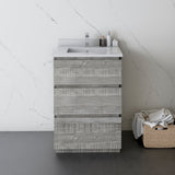 Fresca Formosa 24 Floor Standing Modern Bathroom Cabinet W/ Top & Sink In Ash