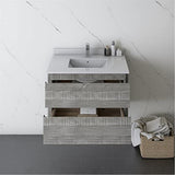 Fresca Formosa 30 Wall Hung Modern Bathroom Cabinet W/ Top & Sink In Ash
