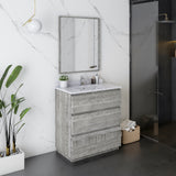 Fresca Formosa 30 Floor Standing Modern Bathroom Cabinet W/ Top & Sink In Ash