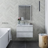 Fresca Formosa 30 Wall Hung Modern Bathroom Cabinet W/ Top & Sink In Rustic White
