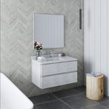 Fresca Formosa 36 Wall Hung Modern Bathroom Cabinet W/ Top & Sink In Rustic White