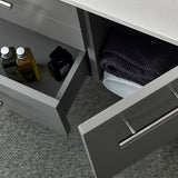 Fresca Lucera 48 Gray Wall Hung Modern Bathroom Cabinet W/ Top & Double Undermount Sinks