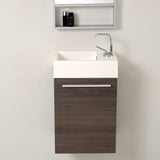 Fresca Pulito 16 Small Gray Oak Modern Bathroom Vanity W/ Integrated Sink