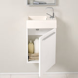 Fresca Pulito 16 Small White Modern Bathroom Vanity W/ Integrated Sink