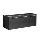 Fresca Vista 48 Black Wall Hung Double Sink Modern Bathroom Cabinet