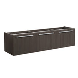 Fresca Vista 60 Gray Oak Wall Hung Double Sink Modern Bathroom Cabinet