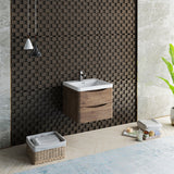 Fresca Tuscany 24 Rosewood Wall Hung Modern Bathroom Cabinet W/ Integrated Sink