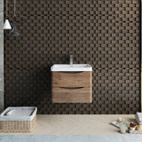 Fresca Tuscany 24 Rosewood Wall Hung Modern Bathroom Cabinet W/ Integrated Sink
