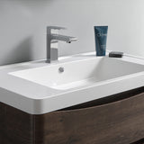 Fresca Tuscany 24 Rosewood Wall Hung Modern Bathroom Cabinet W/ Integrated Sink