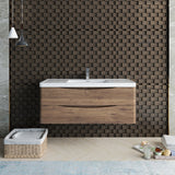 Fresca Tuscany 48 Rosewood Wall Hung Modern Bathroom Cabinet W/ Integrated Sink