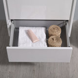 Fresca Catania 24 Glossy White Wall Hung Modern Bathroom Cabinet W/ Integrated Sink