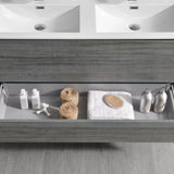 Fresca Catania 48 Ocean Gray Wall Hung Modern Bathroom Cabinet W/ Integrated Double Sink