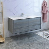 Fresca Catania 60 Ocean Gray Wall Hung Modern Bathroom Cabinet W/ Integrated Single Sink