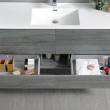Fresca Catania 60 Ocean Gray Wall Hung Modern Bathroom Cabinet W/ Integrated Single Sink