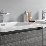 Fresca Lazzaro 72 Glossy Ash Gray Free Standing Double Sink Modern Bathroom Cabinet W/ Integrated Sinks