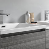 Fresca Lazzaro 84 Glossy Ash Gray Free Standing Double Sink Modern Bathroom Cabinet W/ Integrated Sinks