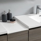 Fresca Lazzaro 84 Gray Wood Free Standing Double Sink Modern Bathroom Cabinet W/ Integrated Sinks