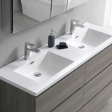 Fresca Lazzaro 72 Gray Wood Free Standing Modern Bathroom Cabinet W/ Integrated Double Sink