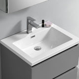 Fresca Lazzaro 24 Gray Free Standing Modern Bathroom Cabinet W/ Integrated Sink