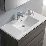 Fresca Lazzaro 36 Gray Wood Free Standing Modern Bathroom Cabinet W/ Integrated Sink