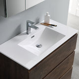 Fresca Lazzaro 36 Rosewood Free Standing Modern Bathroom Cabinet W/ Integrated Sink