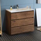Fresca Lazzaro 42 Rosewood Free Standing Modern Bathroom Cabinet W/ Integrated Sink