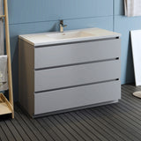 Fresca Lazzaro 48 Gray Free Standing Modern Bathroom Cabinet W/ Integrated Sink