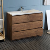 Fresca Lazzaro 48 Rosewood Free Standing Modern Bathroom Cabinet W/ Integrated Sink
