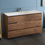 Fresca Lazzaro 60 Rosewood Free Standing Modern Bathroom Cabinet W/ Integrated Single Sink