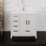 Fresca Imperia 36 Glossy White Free Standing Modern Bathroom Cabinet W/ Integrated Sink - Left Version