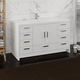 Fresca Imperia 60 Glossy White Free Standing Modern Bathroom Cabinet W/ Integrated Single Sink
