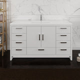 Fresca Imperia 60 Glossy White Free Standing Modern Bathroom Cabinet W/ Integrated Single Sink