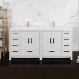 Fresca Imperia 72 Glossy White Free Standing Double Sink Modern Bathroom Cabinet W/ Integrated Sink
