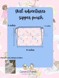 Carson and Friends Zipper Pouch- Girls Adventures