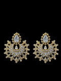 DJET97 Subhana gold plated chandbali earrings tika set -clear ( READY TO SHIP )