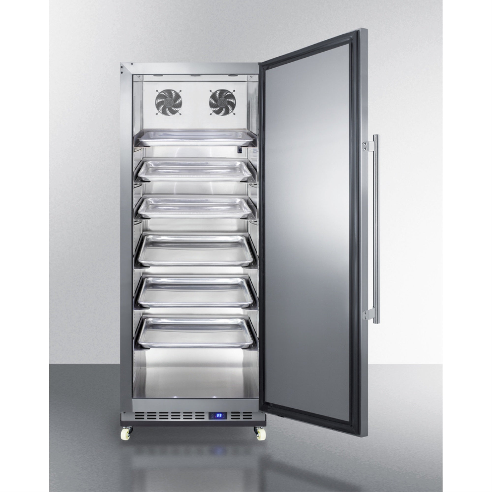 10.1 Cu.Ft. Reach-In Commercial All-Refrigerator With Stainless Steel Interior, Wheels, And Tray Holders