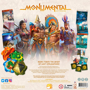 Funforge: Monumental Lost Kingdoms Expansion - Civilization & Deckbuilding Board Game, Adds A 5Th Player, Ages 10+, 1-5 Players,